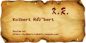 Kolbert Róbert névjegykártya